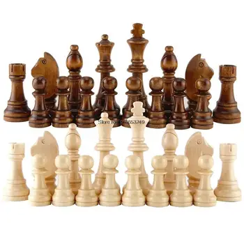 Деревянные шахматные фигуры из 32 частей, полный набор шахматных фигур и комплектов для игры в шахматы, аксессуары для развлечений