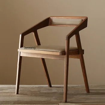 Скандинавский обеденный стул для кухни, обеденные стулья из массива дерева, мебель для дома, кресло с мягким сиденьем, Минималистичный современный стул со спинкой