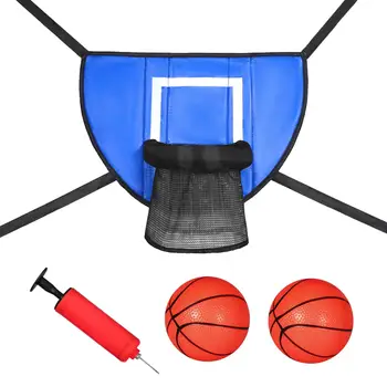 Мини-баскетбольное кольцо для батута с ограждением с маленьким баскетбольным мячом Easy