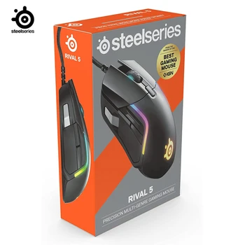 Игровая мышь SteelSeries Rival 5 с программируемыми кнопками PrismSync RGB, FPS, MOBA, MMO, Battle Royale, Оптический датчик TrueMove Air