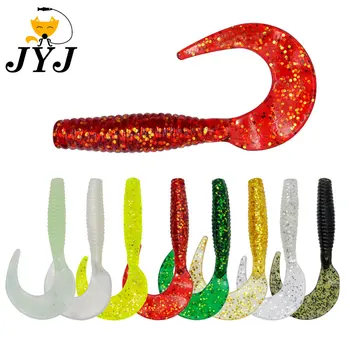 JYJ 8 см 3,7 г мягкие силиконовые приманки для ловли личинки червя с круглым хвостом, воблер pesca isca