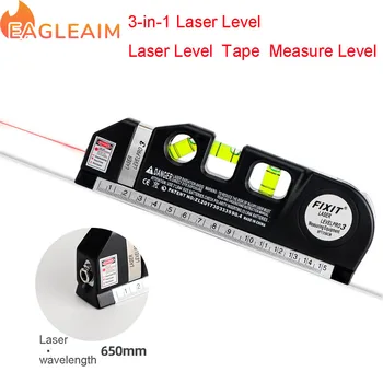 Универсальный набор лазерных уровней Стандартный лазер с поперечной линией, 8-футовая измерительная лента, линейка, Приспособленные метрические линейки для строительства