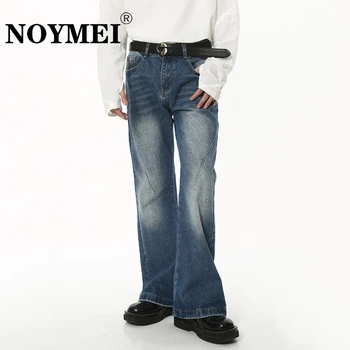 Мужские винтажные джинсы NOYMEI 2023 Осенние Тонкие мужские джинсовые брюки Micro Rage с подкладкой Тренд Ретро Уличные джинсовые брюки Baddy WA2781