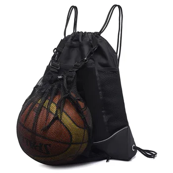 Портативный баскетбольный рюкзак на шнурке, сетчатая сумка для футбола, Сумки для хранения волейбольных мячей, Спорт на открытом воздухе, Путешествия, Тренажерный зал, Йога