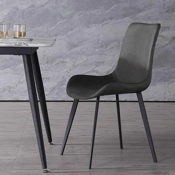 Простые обеденные стулья, современная мебель для ресторанов, Легкий роскошный дом, ножки из углеродистой стали, удобный дизайн спинки