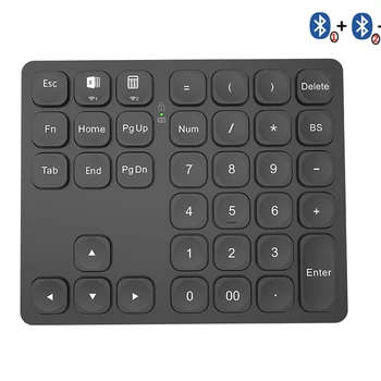 Двойная цифровая клавиатура Bluetooth BOW, перезаряжаемая беспроводная цифровая клавиатура с цифрами для ноутбука iPad, цифровая клавиатура Slinet для Windows ios