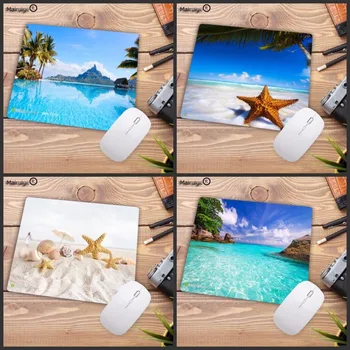 Резиновые коврики для мыши с принтом Mairuige для пляжа и морских звезд, коврик для мыши с рисунком 