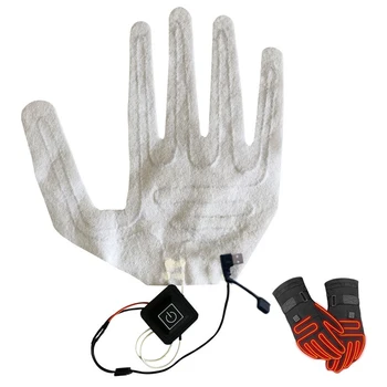 Перчатки с USB-подогревом, зимние теплые перчатки с пятью пальцами, грелка с электрическим подогревом