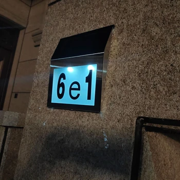 Номер дома Светодиодная солнечная лампа Водонепроницаемые уличные указатели номера адреса дома