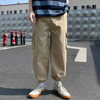 Мужские брюки-карго Универсальные мужские брюки-карго с эластичным поясом и множеством карманов, уличная одежда для повседневных мероприятий на свежем воздухе для мужчин