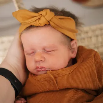 NPK 19-дюймовая новорожденная кукла во все тело ручной работы, реалистичная Возрожденная Спящая Лулу с 3D нарисованной кожей, видимыми венами