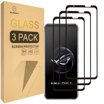 Защитная пленка Mr.Shield [3 комплекта] для Asus Rog Phone 7 / Rog Phone 7 Ultimate [Полное покрытие] [Закаленное стекло] [Твердость 9H]