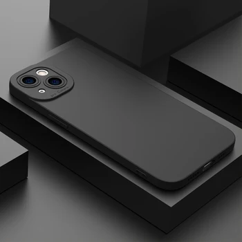 Матовый Силиконовый Чехол Для Телефона iPhone 11 12 13 14 15 Pro Max Mini XS XR X 7 8 Plus SE 2020 Объектив Камеры С Полной Защитой Мягкий Чехол