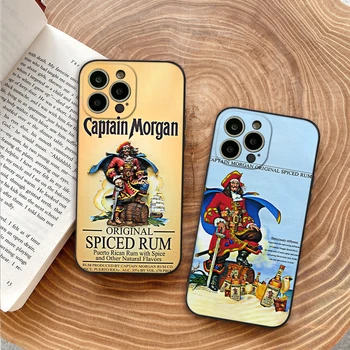 Для IPhone14 Pro Чехол для телефона Captain Morgan Rum для iPhone 11 12 13 14 Pro XR XS MAX 14 Plus SE 13 Pro Iphone Черные Чехлы