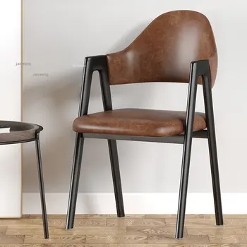 Обеденный стул Nordic Lazy для ресторана и отеля, Современные повседневные Железные Обеденные стулья, Стул для переодевания из домашней ткани, Кухонная мебель