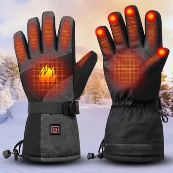 Перчатки с подогревом Зимние перчатки Мужские с сенсорным экраном, нескользящие унисекс, теплая грелка для рук с электрическим подогревом для охоты, рыбалки, катания на лыжах, велоспорта