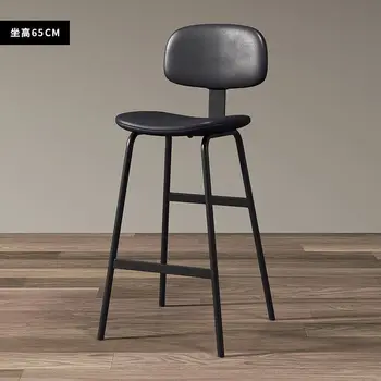 Стойка, Скандинавский современный легкий роскошный барный стул с простой спинкой, высокий стул для улицы, стул для стойки регистрации, домашний высокий стул со спинкой
