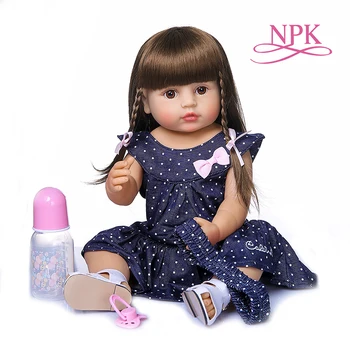 55 СМ оригинальный NPK reborn baby малышка девочка очень мягкая силиконовая кукла для всего тела, игрушка для ванны