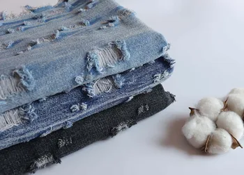Плотная джинсовая ткань для одежды, текстурная ткань ручной работы из денима, реконструкция денима