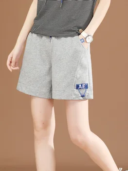 Женские короткие брюки HCXR 2023, летние спортивные шорты с эластичной резинкой на талии, однотонные шорты простого дизайна