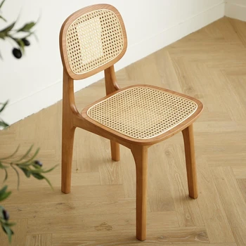 Обеденный стул из массива скандинавского дерева, кухня с современной спинкой, стол из ротанга, Роскошное кресло, Балкон, кофейня для отдыха, мебель WKDC