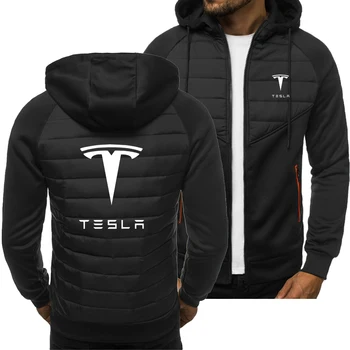 2023New Весна Осень Толстовка Tesla Мужская мода Спортивные Повседневные кофты Кардиган на молнии Куртка с длинным рукавом