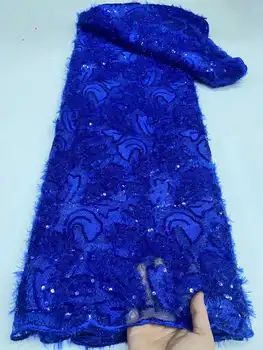 Новейший дизайн bluie African Lace 2023 Французское Нигерийское кружевное полотно для новобрачных, Высококачественное Женское платье из тюля с 3D блестками, кружевное Женское платье из тюля