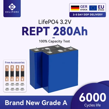 EXLIPORC REPT 280Ah 3.2 V Lifepo4 Аккумуляторные элементы Бесплатная Доставка Литиевые аккумуляторные элементы