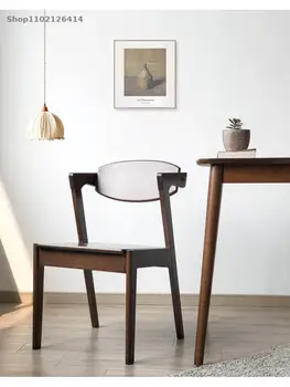 Импортированный обеденный стул из массива дерева, обеденный стул цвета грецкого ореха, обеденный стул в скандинавском минималистичном стиле, домашний стул со спинкой, стул-бабочка