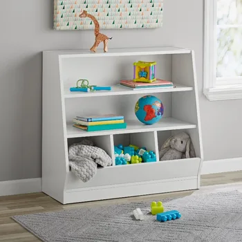 Детская корзина для хранения Your Zone и книжный шкаф с двумя полками, белый детский шкаф для одежды