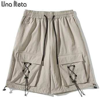 Летние мужские шорты Una Reta Новые уличные брюки в стиле хип-хоп, технологичная одежда, Свободные Прямые повседневные шорты-карго для мужчин