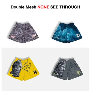 Шорты Inaka Double Mesh 2022 Мужские женские классические сетчатые шорты для спортзала Inaka Power Shorts С животным принтом и подкладкой