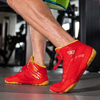 Профессиональная боксерская обувь для тяжелой атлетики, мужская комфортная тренировочная боксерская обувь для борьбы, размер 39-46