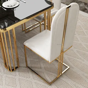 Роскошные обеденные стулья Скандинавский стул со спинкой для гостиной, Минималистичная Современная кухонная мебель, Одноместный обеденный стул TG A