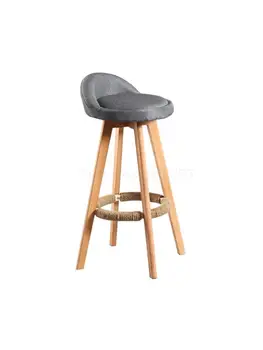 Креативный барный стул из массива дерева, барный стул в американском ретро стиле, простой домашний барный стул, высокий табурет с вращением перед кассовым аппаратом