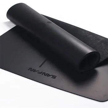 Экологически чистый натуральный каучук, переработанный Пилатес, черный коврик для йоги из искусственной кожи на заказ