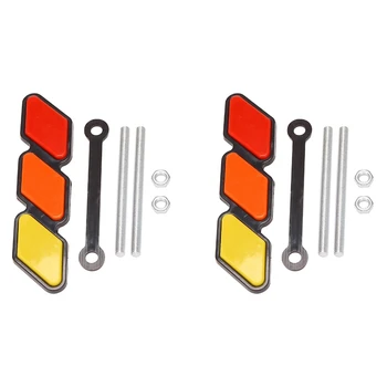 2 Комплекта Трехцветных эмблемных значков Grill Для Toyota- Tacoma 4 Runner Sequoia Rav4 Highlander, желтый/Оранжевый/КРАСНЫЙ