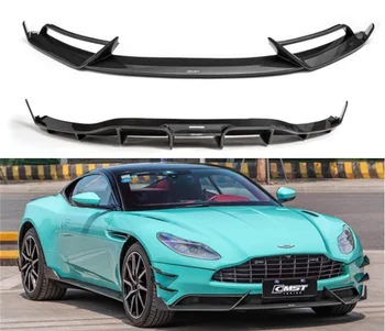 Для Aston Martin DB11 2016-2023 Бампер из настоящего сухого углеродного волокна, передние разветвители для губ, диффузор заднего багажника, крышка спойлера, обвес