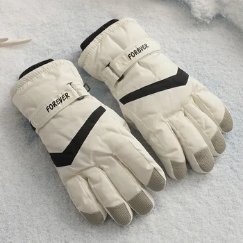 Лыжные перчатки с сенсорным экраном, уличные велосипедные мотоциклетные перчатки, зимние ветрозащитные, водонепроницаемые и морозостойкие плюшевые перчатки для взрослых