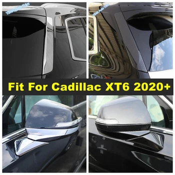 Спойлер заднего стекла С Блестками/Накладка для зеркала заднего вида С защитой От Натирания Подходит Для Cadillac XT6 2020 - 2022 Блестящий/Из Углеродного Волокна
