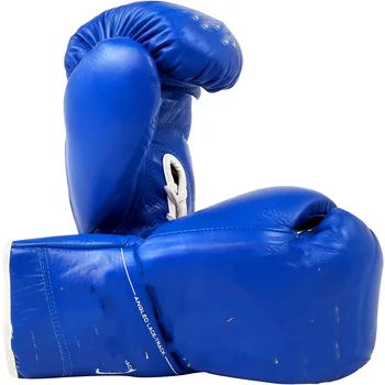 Боксерские перчатки на шнуровке Pro Fight - 8 унций - Синий
