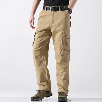 Осенние мужские повседневные брюки, уличные рабочие брюки с несколькими карманами, тактические брюки-карго, мужские армейские военные брюки SWAT